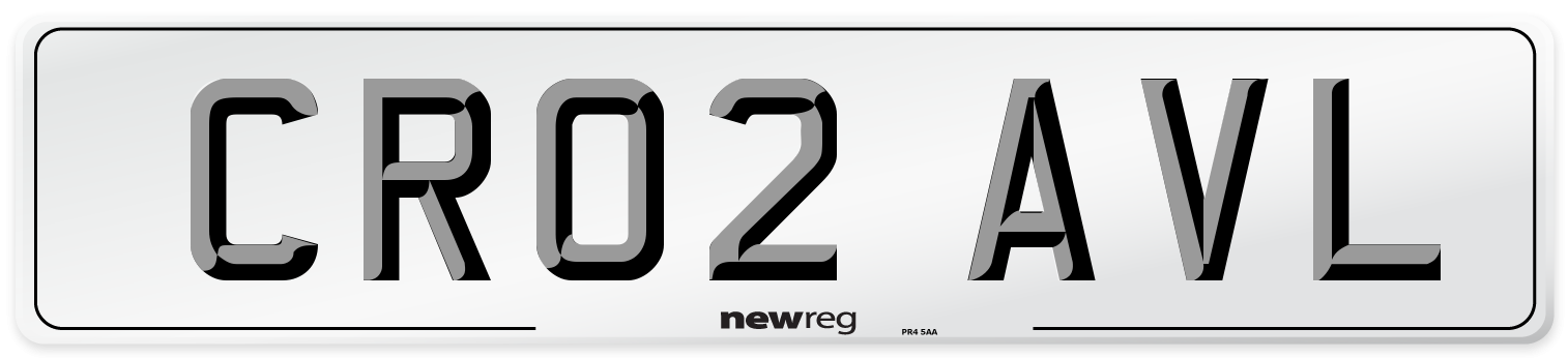 CR02 AVL Number Plate from New Reg